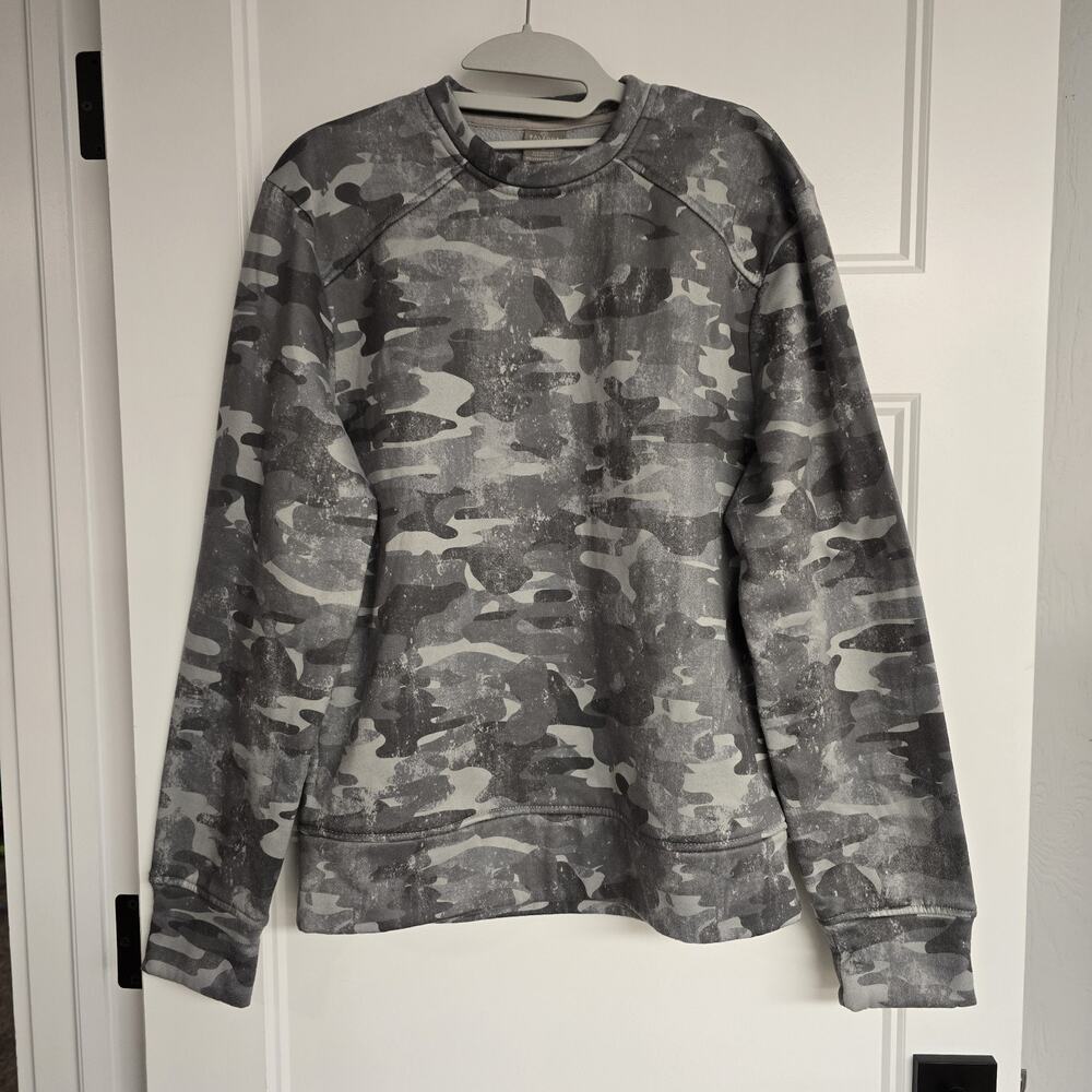 Men's Balance Collection Gray Camo Camouflage Sweatshirt | Size Small